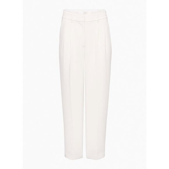 Aritzia Wilfred Carrot Pant High Rise Crepe Light Birch Off White Plus Size 16 - Picture 7 of 16